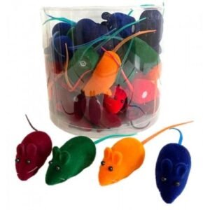 Pote 50 Ratinhos rato mini brinquedo para gato cores variadas