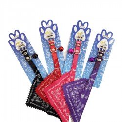 Coleira bandana P cartela c/ 6 cores sortidas