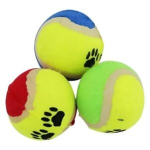 Kit 3 Bolas de Tênis Brinquedo para Cachorro Mordedor Pet Cores Diversas