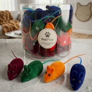 Pote 50 Ratinhos rato mini brinquedo para gato cores variadas